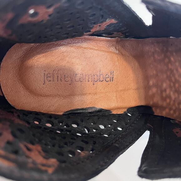 Jeffrey Campbell Rosalee Booties Shoes Size 10 Black Suede Boho Western Chunky - Picture 9 of 10